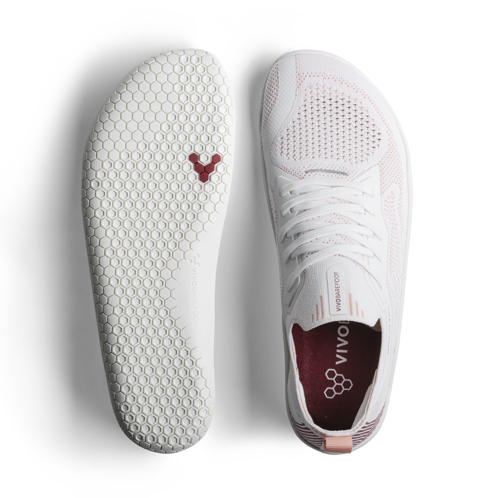 Vivobarefoot Primus Lite Knit Womens White/ Peach Melba