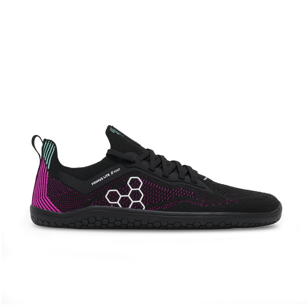 Vivobarefoot Primus Lite Knit Womens Obsidian/Vibrant Pink