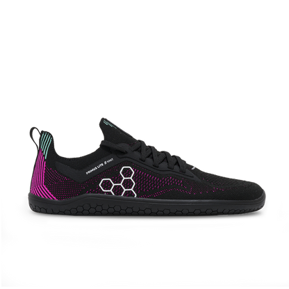 Vivobarefoot Primus Lite Knit Womens Obsidian/Vibrant Pink